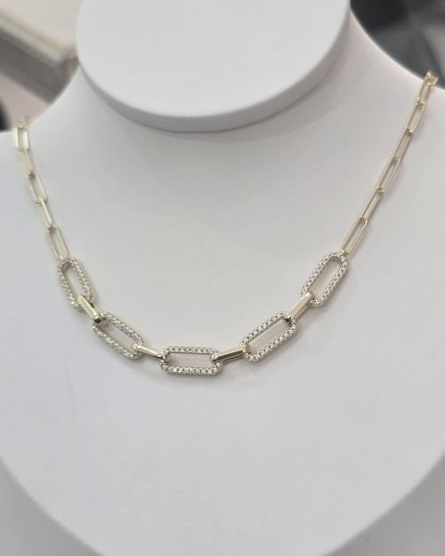 Cadena forcet de plata con baño dorado