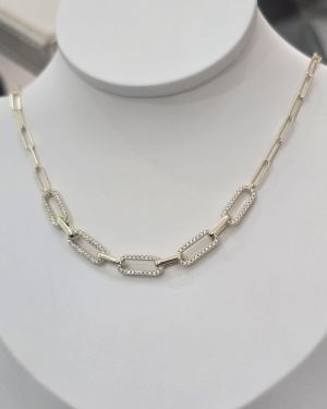 Cadena forcet de plata con baño dorado