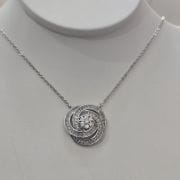 Cadena de aros baguette plata rodinada