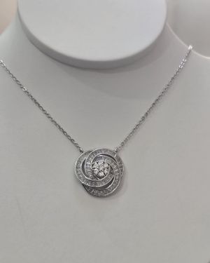 Cadena de aros baguette plata rodinada