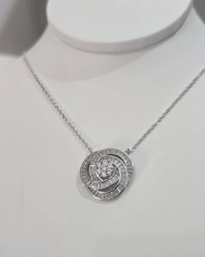 Cadena de aros baguette plata rodinada