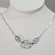 Cadena Gucci de plata rodinada
