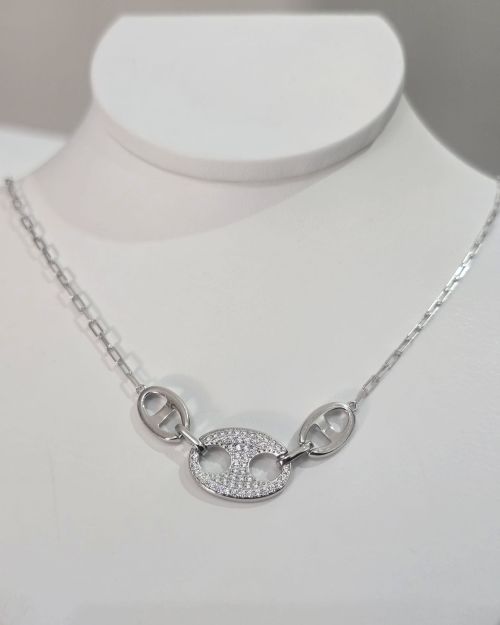 Cadena Gucci de plata rodinada