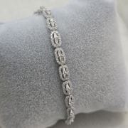 Pulsera Plata rodinada con traba de seguridad