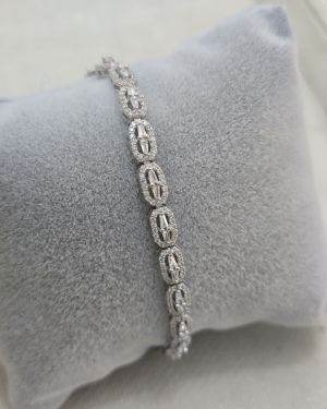 Pulsera Plata rodinada con traba de seguridad