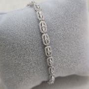 Pulsera Plata rodinada con traba de seguridad