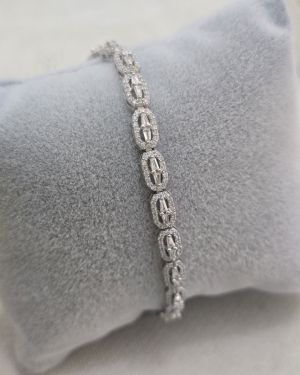 Pulsera Plata rodinada con traba de seguridad