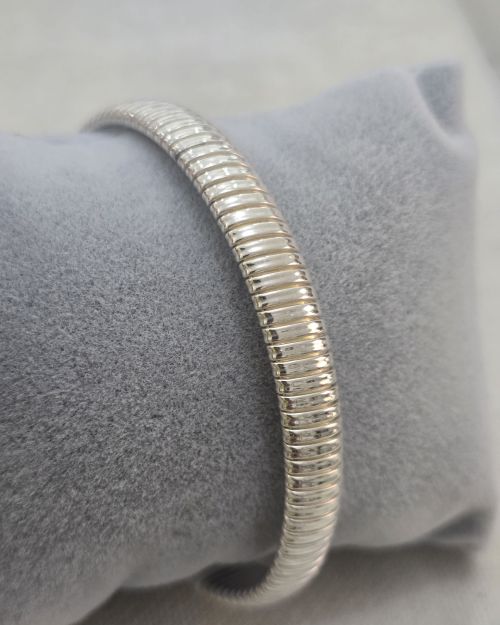 Pulsera elastica italiana ancha de Plata