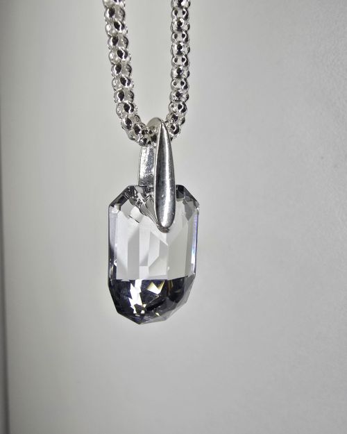 Dije cuadrado swarovski combinación grises