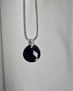 Dije circular cristal swarovski Jet Negro