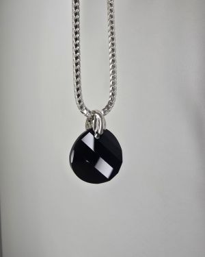 Dije circular cristal swarovski Jet Negro