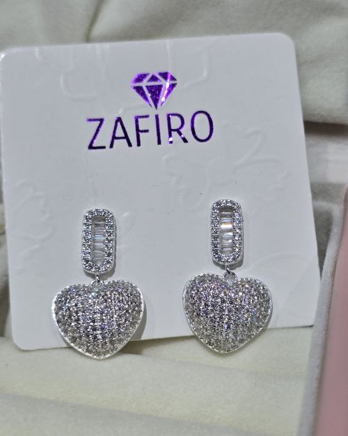 Aros pasantes de brillo con corazón