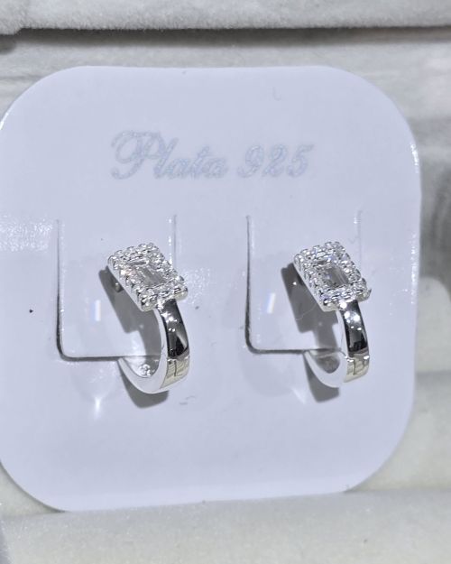 Huggies cuadrado 12 mm de Plata925