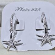 Huggies de estrella de mar Plata925