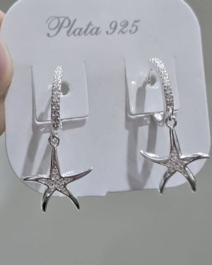 Huggies de estrella de mar Plata925