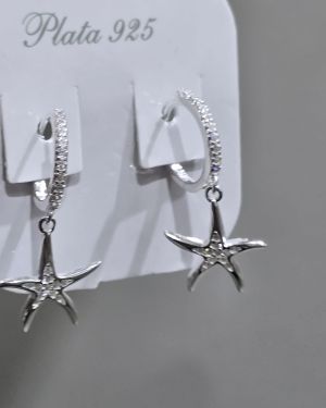 Huggies de estrella de mar Plata925
