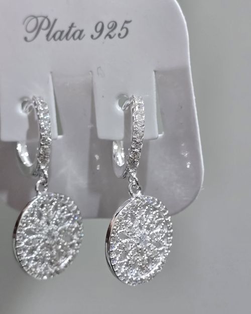 Argollitascon huggie flor cubic circular