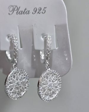 Argollitascon huggie flor cubic circular