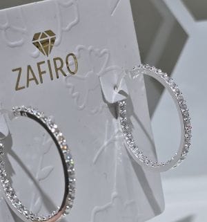 Argollas 27mm con brillo de plata