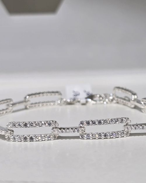 Pulsera de eslabones cuadrados brillo