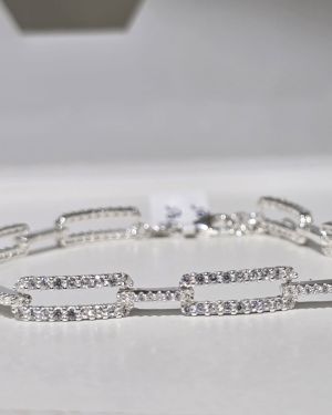 Pulsera de eslabones cuadrados brillo