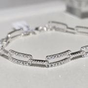 Pulsera de eslabones cuadrados brillo