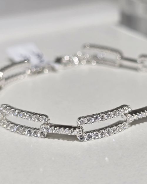 Pulsera de eslabones cuadrados brillo