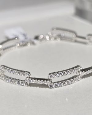 Pulsera de eslabones cuadrados brillo