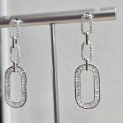 Aros alargados forcet baguette Plata925