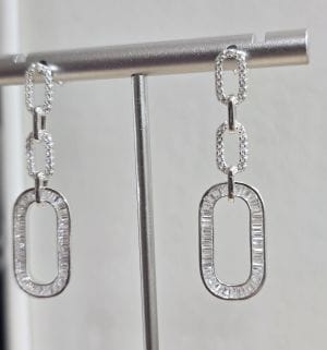 Aros alargados forcet baguette Plata925