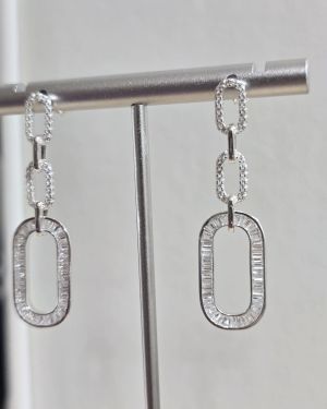 Aros alargados forcet baguette Plata925