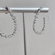 Zarcillos zig zag cubic pasantes rodinados