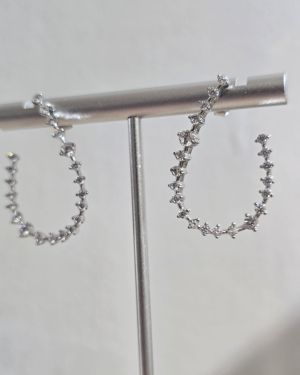 Zarcillos zig zag cubic pasantes rodinados
