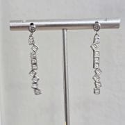 Aros cubic cuadrado alargados,plata925