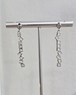 Aros cubic cuadrado alargados,plata925