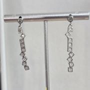 Aros cubic cuadrado alargados,plata925