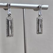 Aros rodinados con baguette de Plata