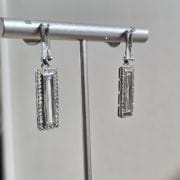 Aros rodinados con baguette de Plata