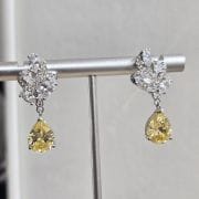 Zarcillos Plata rodinada com gota maiz