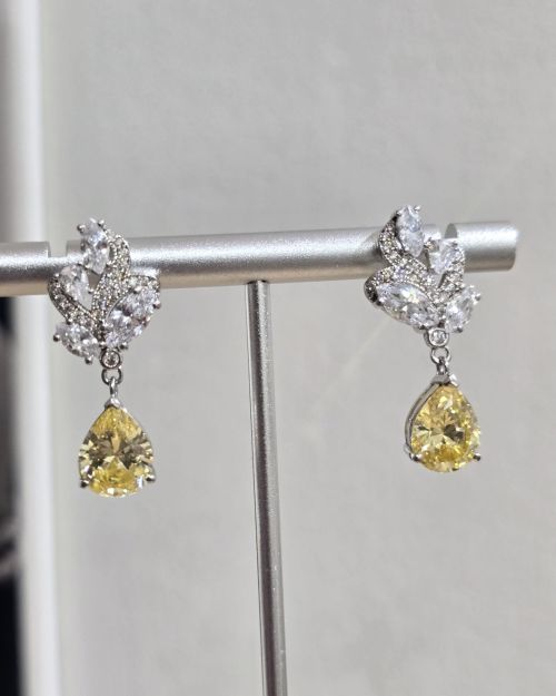 Zarcillos Plata rodinada com gota maiz