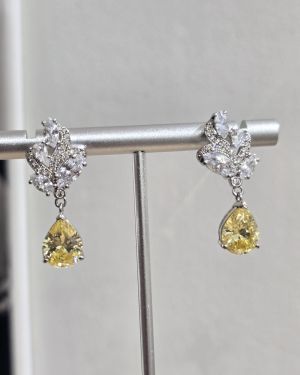 Zarcillos Plata rodinada com gota maiz