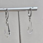 Argollas pave con cristal gota swarovski