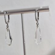Argollas pave con cristal gota swarovski