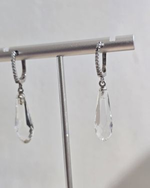 Argollas pave con cristal gota swarovski