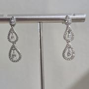 Aros alargados de gota pasantes Plata rodinada