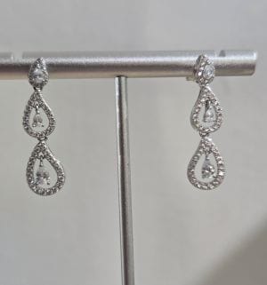 Aros alargados de gota pasantes Plata rodinada