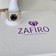 Anillo hombre cubic negro cuadrado