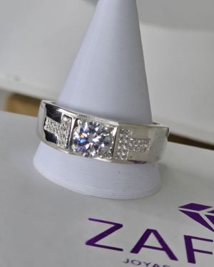 Anillo Hombre con cubic mas pavé plata