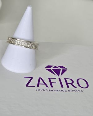 Anillo de plata con microcubics unisex