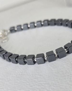 Pulsera hematite plata sin genero